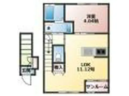 躰光寺アパート(1LDK/1階)の間取り写真