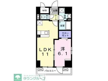 トゥットフェリーチェ八王子(1LDK/3階)の間取り写真