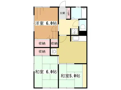 シティハイム・シェモアIII(3DK/1階)の間取り写真