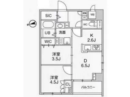 アリビス中野(2DK/3階)の間取り写真