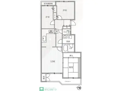TSGARDEN横浜反町(3LDK/2階)の間取り写真
