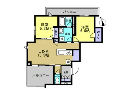 フォレフィー・アール(2LDK/4階)の間取り写真