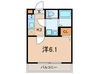 アザーレ・パッシオ新百合ヶ丘B(1K/1階)の間取り写真