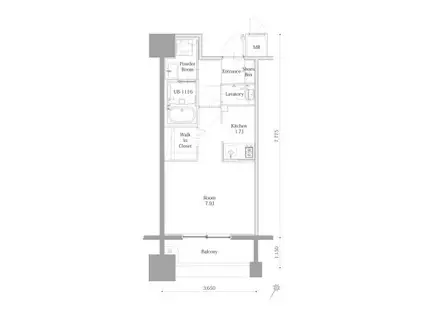 エンクレスト呉服町(1K/9階)の間取り写真