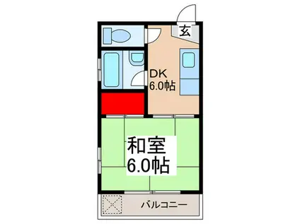 永田マンション(1DK/5階)の間取り写真