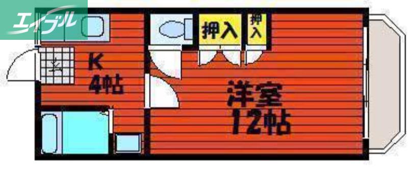 RURU55(1K/2階)の間取り写真