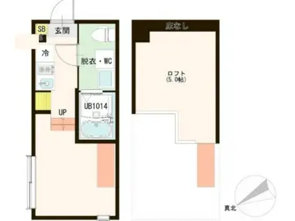 パインリーフ(ワンルーム/1階)の間取り写真