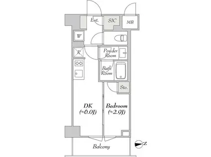 JR中央/総武線 両国駅 (1DK/7階)の間取り写真