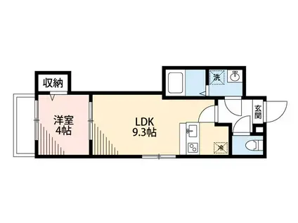 VERSEAU(1LDK/3階)の間取り写真