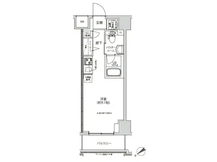スパシエ東神奈川(ワンルーム/3階)の間取り写真