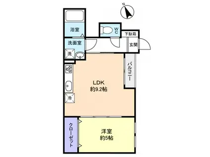 アムールトミーパレスIII(1LDK/1階)の間取り写真