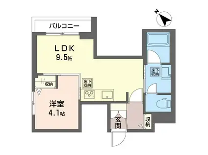 カーサベレオ池袋(1LDK/1階)の間取り写真