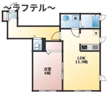 アリーヴィオ(1LDK/1階)の間取り写真