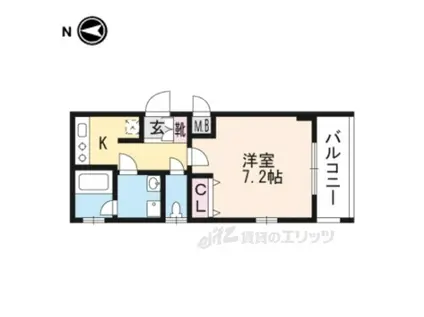 ベラジオ京都西院ウエストシティ(1K/4階)の間取り写真