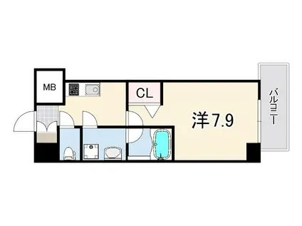 ラナップスクエア湊川公園(1K/5階)の間取り写真