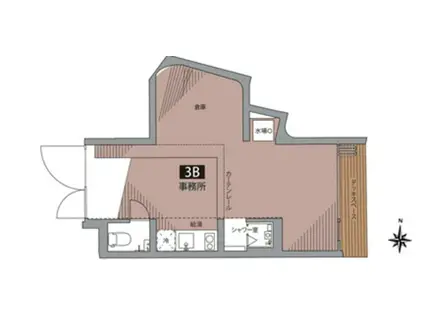 ROPPONGI TERRACE(ワンルーム/3階)の間取り写真