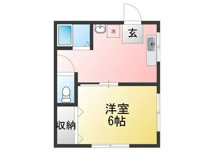 MAISON VERTE(1DK/1階)の間取り写真