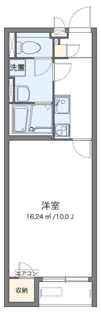 クレイノリアン K(1K/2階)の間取り写真