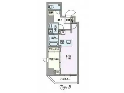 グランパセオ浅草橋(1LDK/7階)の間取り写真