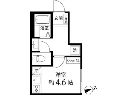 TS CUORE三ツ境II(ワンルーム/1階)の間取り写真