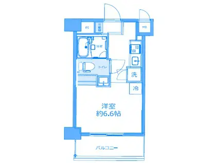 ステラコート横浜白楽(1K/3階)の間取り写真