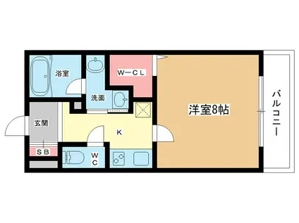 アルベロ豊中(1K/2階)の間取り写真