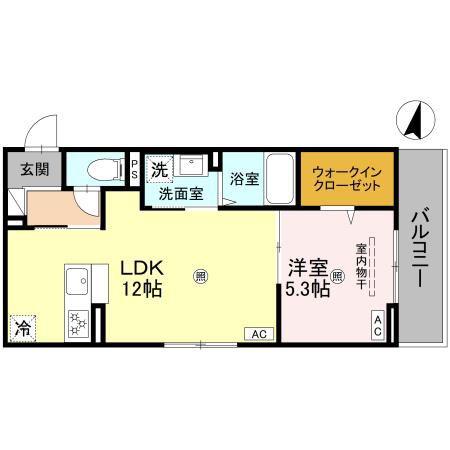 ボヌールメゾンKASUGAII(1LDK/2階)の間取り写真