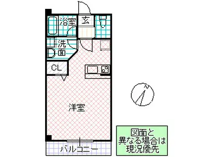 LIFE・STAGE A棟(ワンルーム/5階)の間取り写真