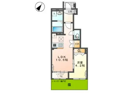 サクラII (1LDK/1階)の間取り写真