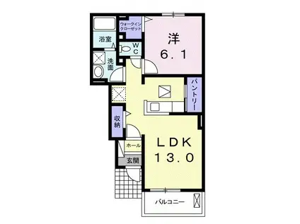 フロイデ KANAGEN坂井2(1LDK/1階)の間取り写真