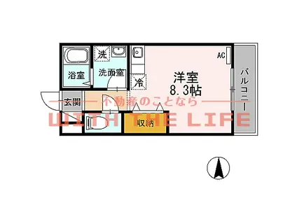 オリーヴァ花畑(ワンルーム/3階)の間取り写真