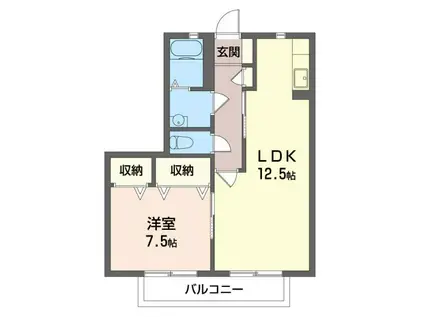 グリーンハイツ利弐番館(1LDK/2階)の間取り写真