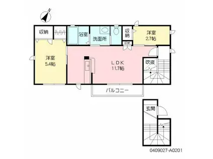 リッツハウス(2LDK/2階)の間取り写真