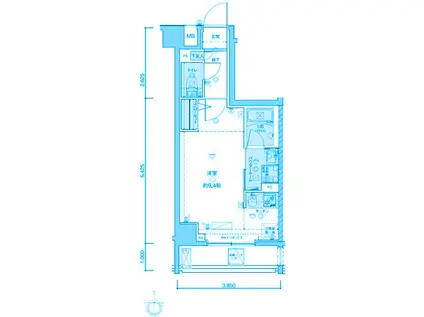 GENOVIA武蔵関公園SKYGARDEN(ワンルーム/7階)の間取り写真