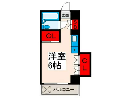 コスモフラッツ(ワンルーム/2階)の間取り写真