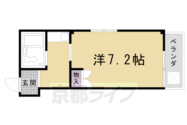ヴィラージュ白梅町(1K/1階)の間取り写真