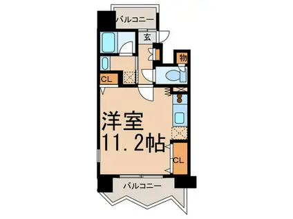 LA BELLEZZA(ワンルーム/10階)の間取り写真