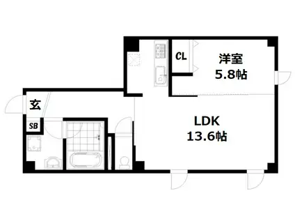 SJS七条堀川(1LDK/5階)の間取り写真