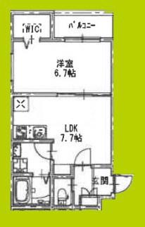 センショウトラスト(1LDK/2階)の間取り写真