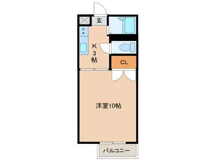 ステーションハイム(1K/4階)の間取り写真