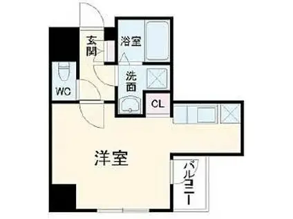 アヴァンツァーレ元町(ワンルーム/4階)の間取り写真