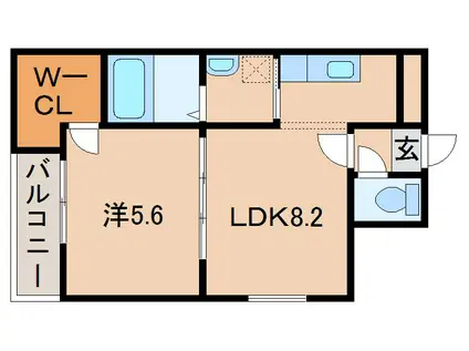 フジパレス和歌山黒田II番館(1LDK/3階)の間取り写真