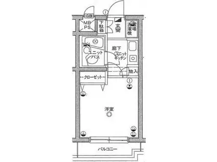 坂戸ダイカンプラザシティII(1K/2階)の間取り写真
