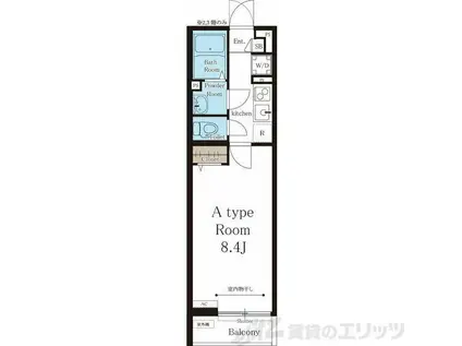 リブリ・サナップJR茨木(1K/2階)の間取り写真