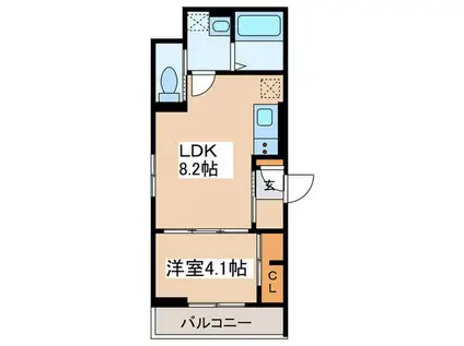 クレールIDAIII(1LDK/1階)の間取り写真