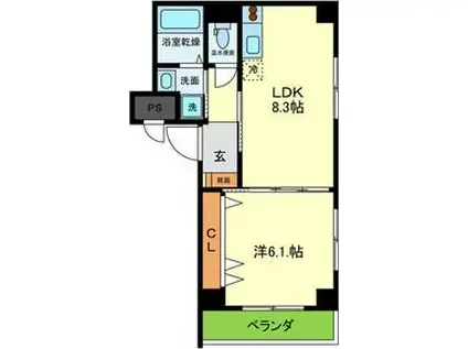 CASALAURORA(1LDK/1階)の間取り写真