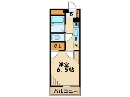 レオパレス パレス中田(1K/1階)の間取り写真