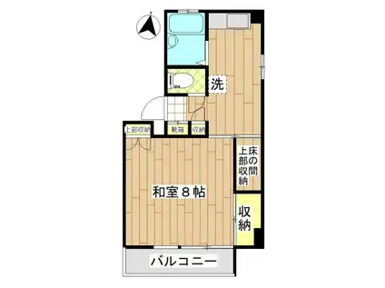 新子安コーポラス(1DK/4階)の間取り写真