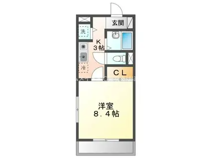 コスモベルテ(1K/3階)の間取り写真