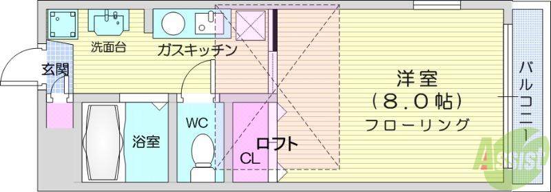 YMレジデンス(1K/1階)の間取り写真